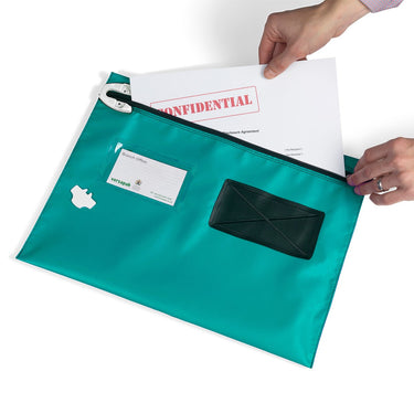 Versapak Flat Document Wallet - Wide Opening VCF2 T2 Green in Action